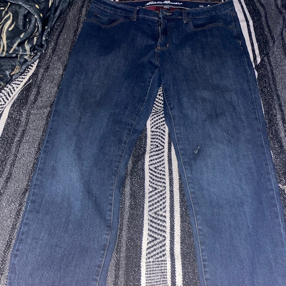 Blue denim jeans